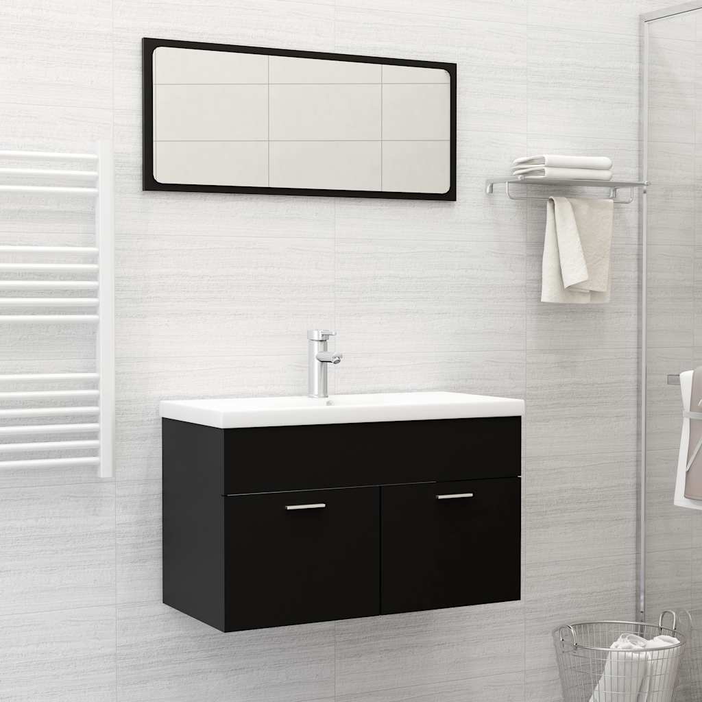 2 Piece Bathroom Furniture Set Engineered Wood