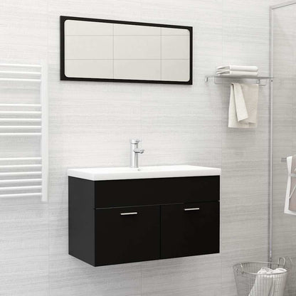 2 Piece Bathroom Furniture Set Engineered Wood