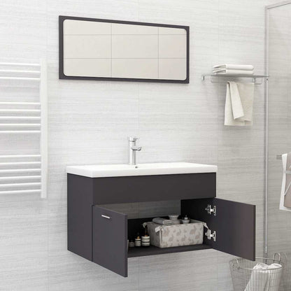 2 Piece Bathroom Furniture Set Engineered Wood