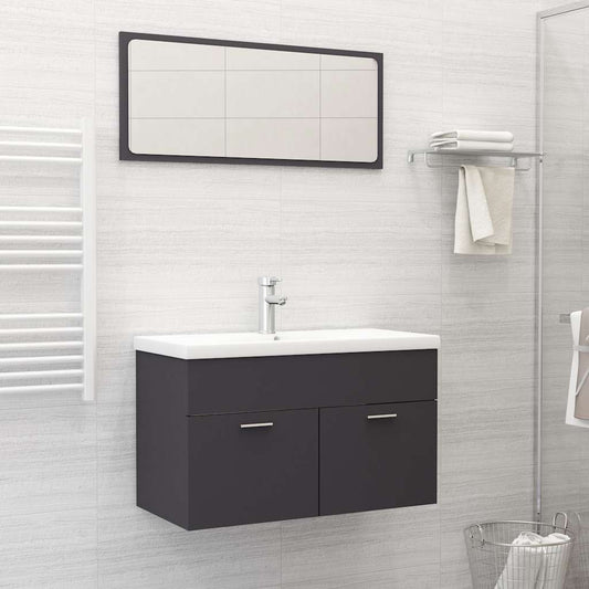 2 Piece Bathroom Furniture Set Engineered Wood