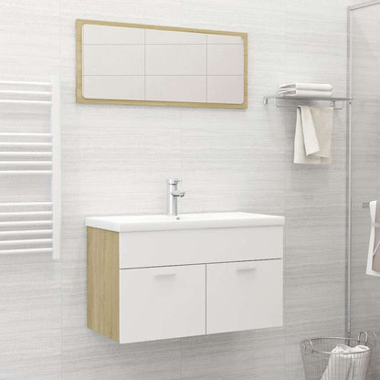 2 Piece Bathroom Furniture Set Engineered Wood