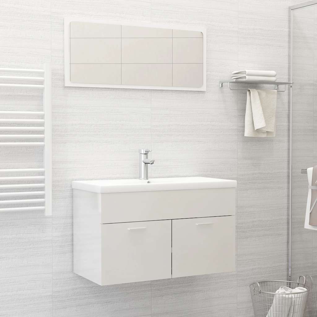 2 Piece Bathroom Furniture Set Engineered Wood