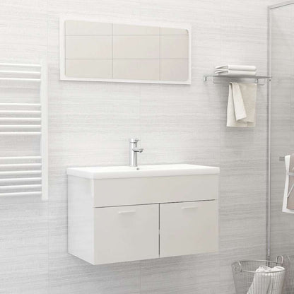 2 Piece Bathroom Furniture Set Engineered Wood