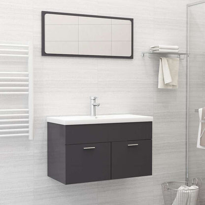 2 Piece Bathroom Furniture Set Engineered Wood