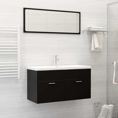 2 Piece Bathroom Furniture Set Engineered Wood