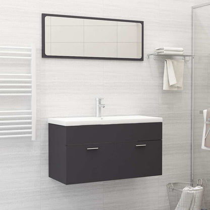 2 Piece Bathroom Furniture Set Engineered Wood