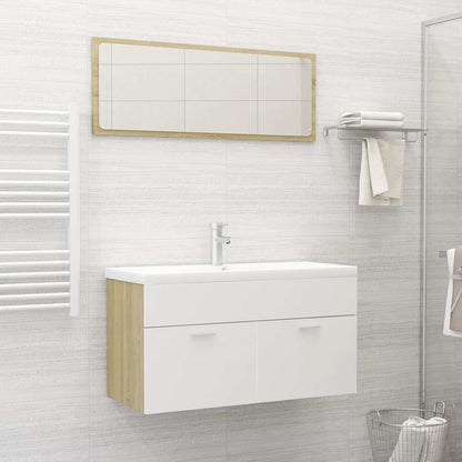 2 Piece Bathroom Furniture Set Engineered Wood