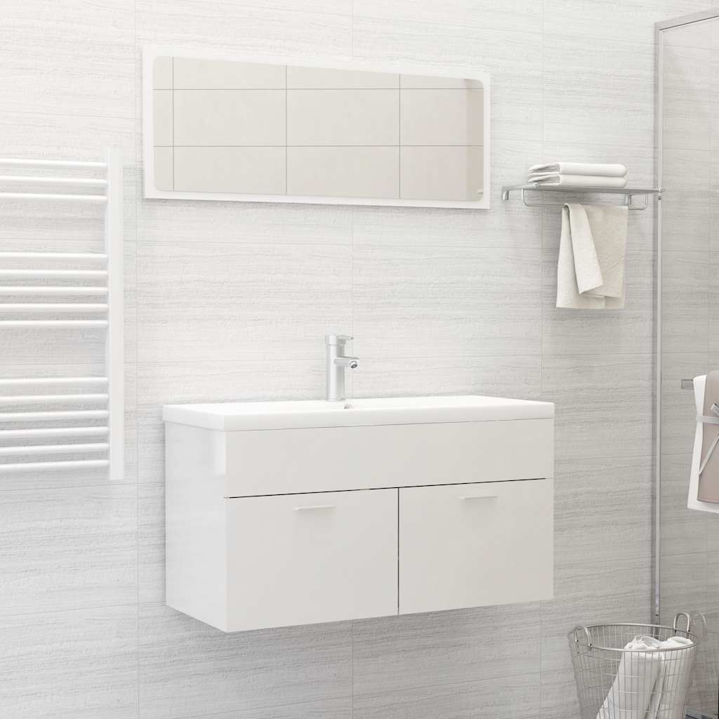 2 Piece Bathroom Furniture Set Engineered Wood