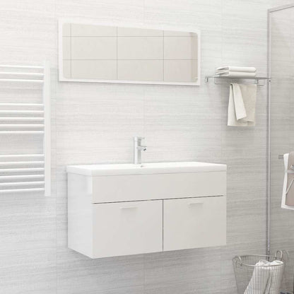 2 Piece Bathroom Furniture Set Engineered Wood