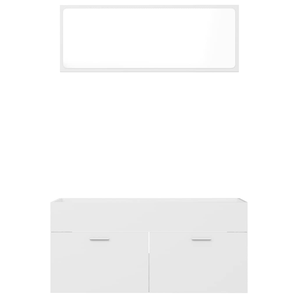 2 Piece Bathroom Furniture Set Engineered Wood