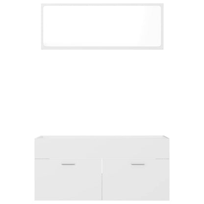 2 Piece Bathroom Furniture Set Engineered Wood