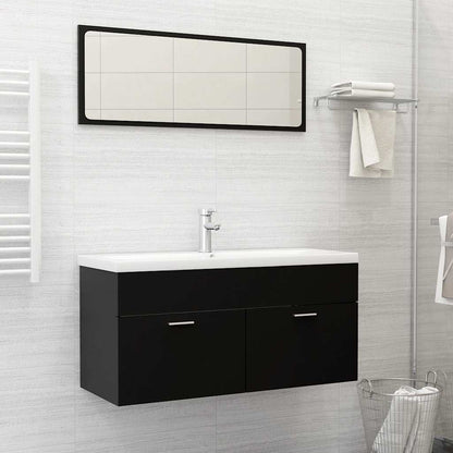 2 Piece Bathroom Furniture Set Engineered Wood