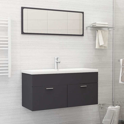 2 Piece Bathroom Furniture Set Engineered Wood