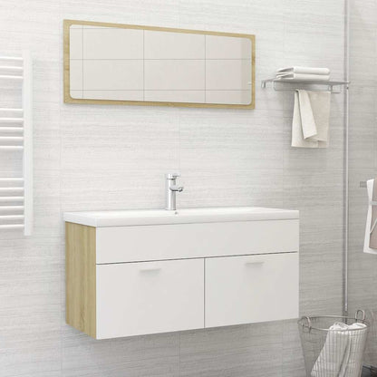 2 Piece Bathroom Furniture Set Engineered Wood