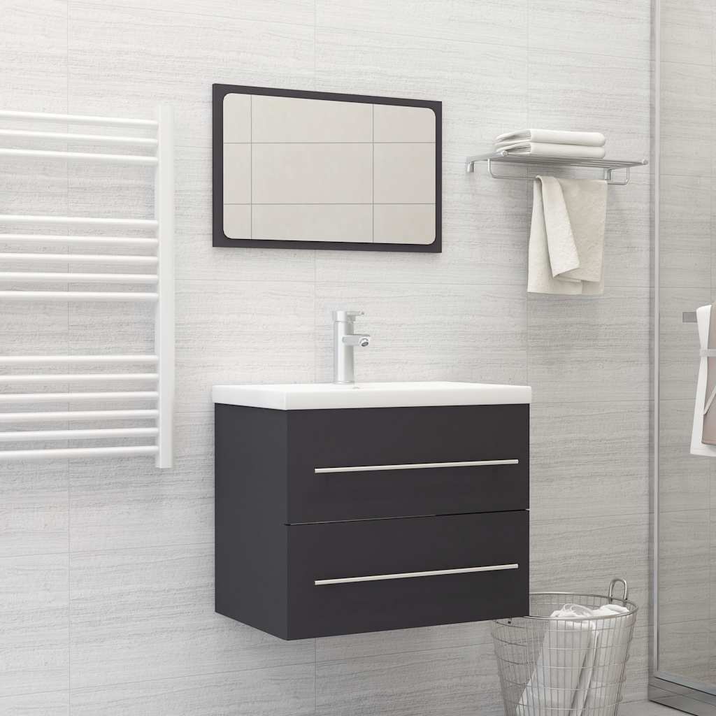 2 Piece Bathroom Furniture Set Engineered Wood