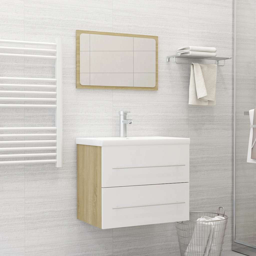 2 Piece Bathroom Furniture Set Engineered Wood