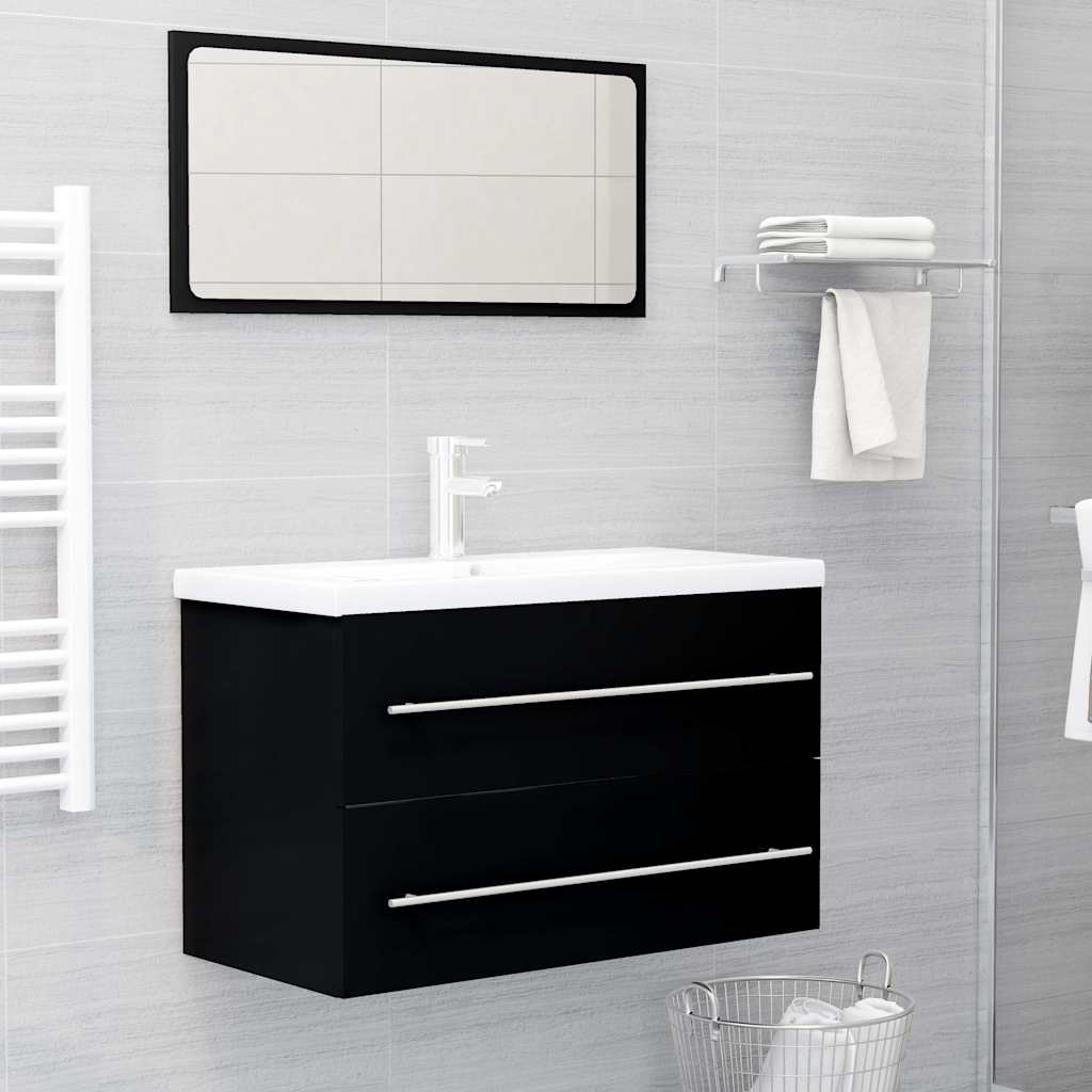 2 Piece Bathroom Furniture Set Engineered Wood