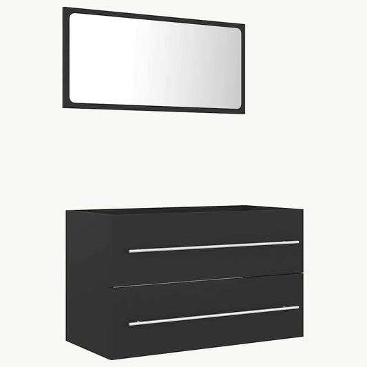 2 Piece Bathroom Furniture Set Engineered Wood