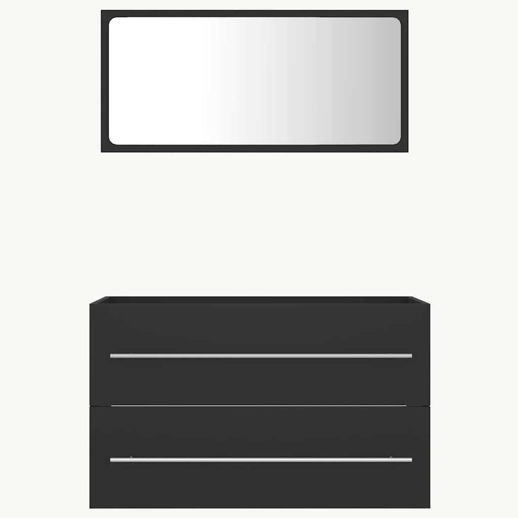 2 Piece Bathroom Furniture Set Engineered Wood