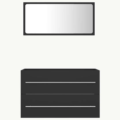 2 Piece Bathroom Furniture Set Engineered Wood