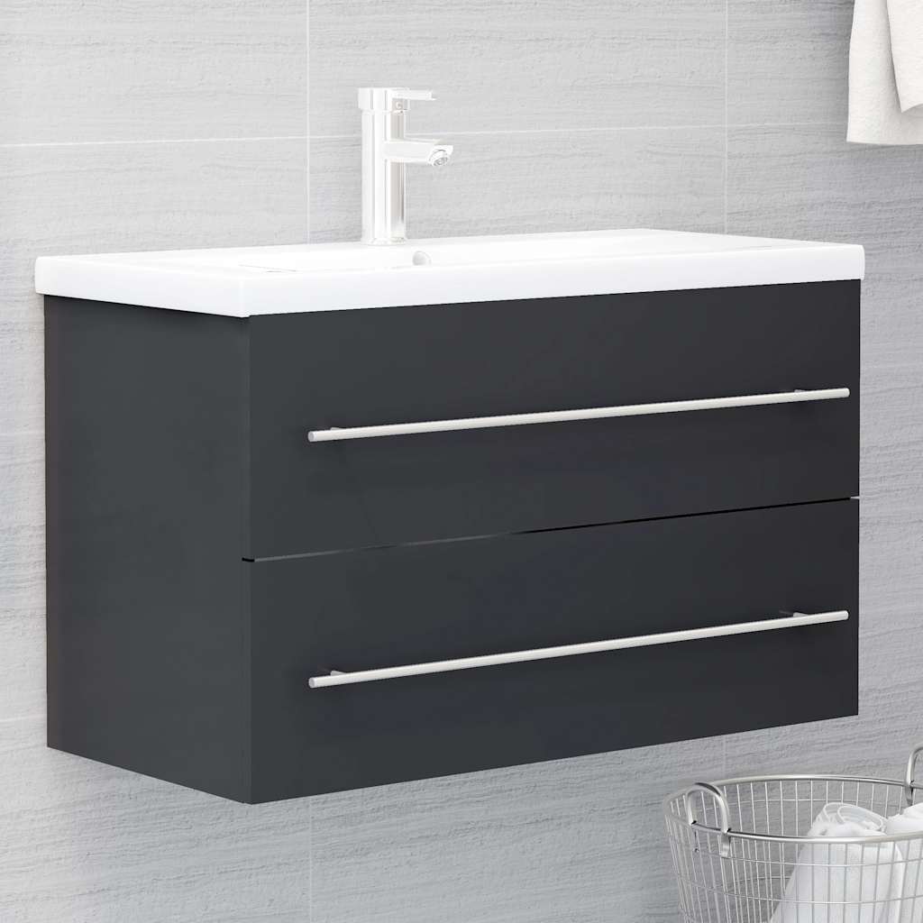 2 Piece Bathroom Furniture Set Engineered Wood