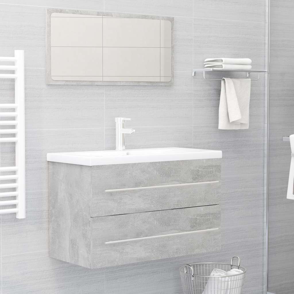 2 Piece Bathroom Furniture Set Engineered Wood