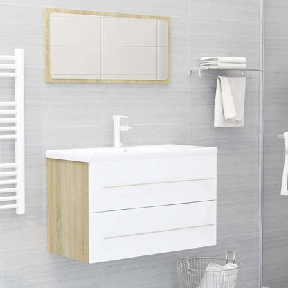2 Piece Bathroom Furniture Set Engineered Wood