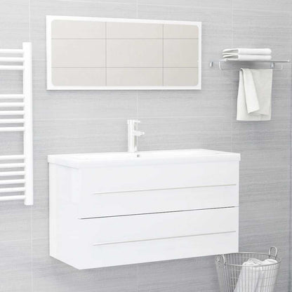 2 Piece Bathroom Furniture Set Engineered Wood