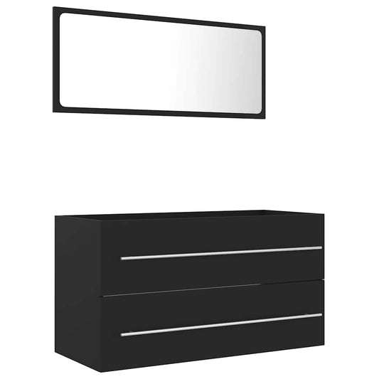 2 Piece Bathroom Furniture Set Engineered Wood