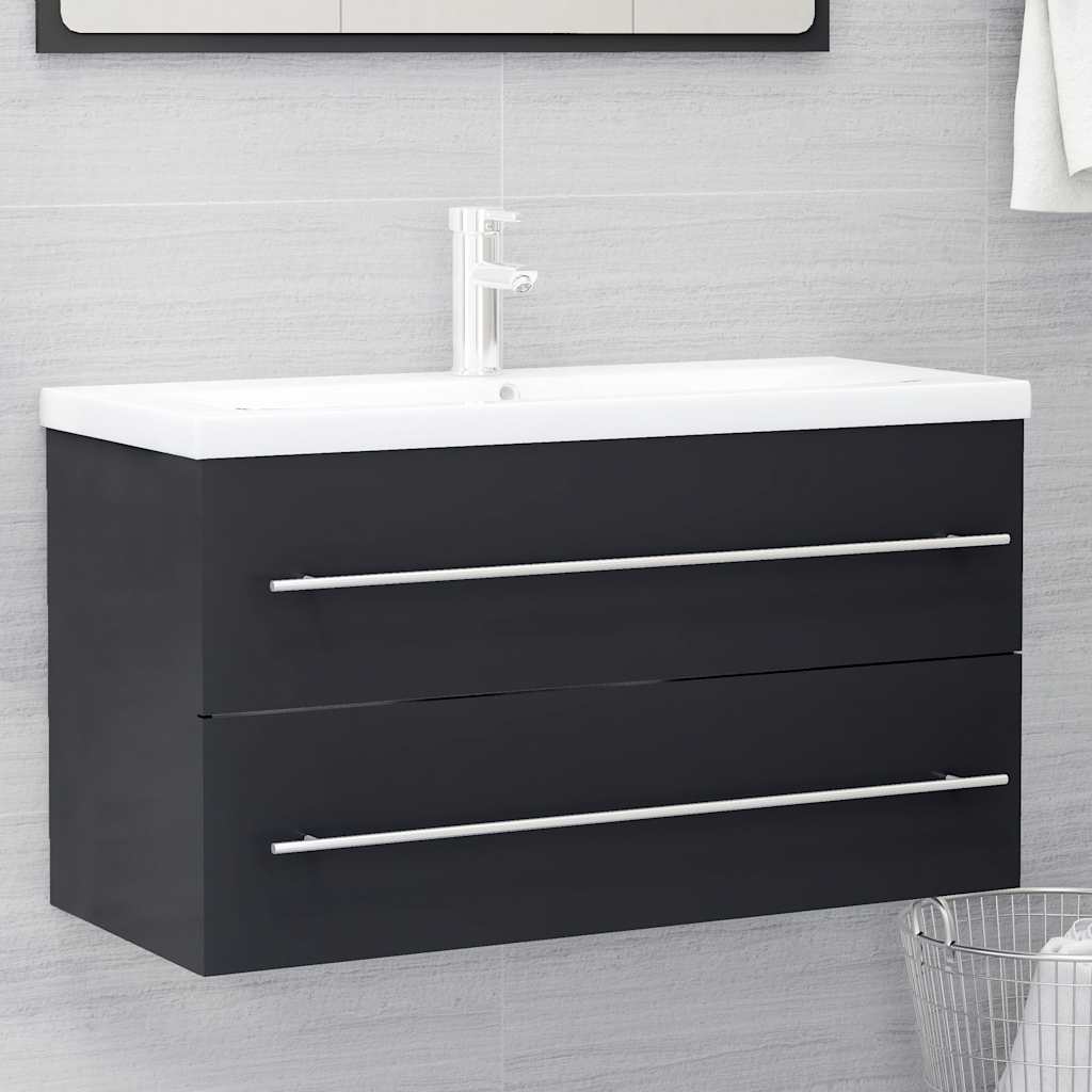 2 Piece Bathroom Furniture Set Engineered Wood