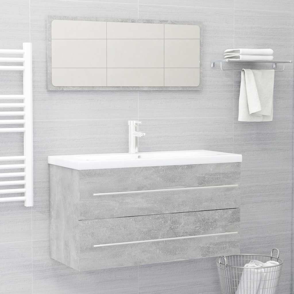 2 Piece Bathroom Furniture Set Engineered Wood