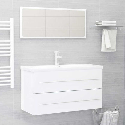 2 Piece Bathroom Furniture Set Engineered Wood