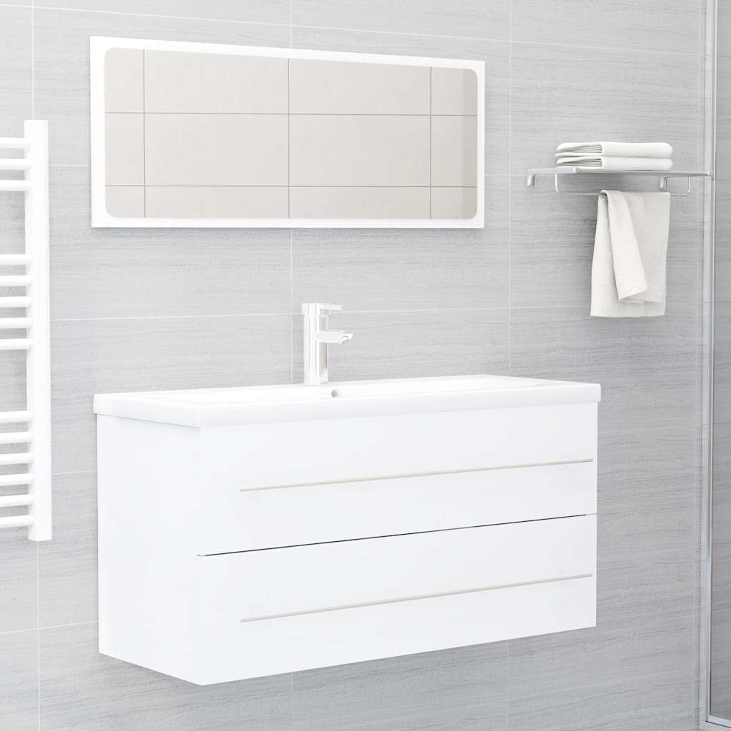 2 Piece Bathroom Furniture Set Engineered Wood