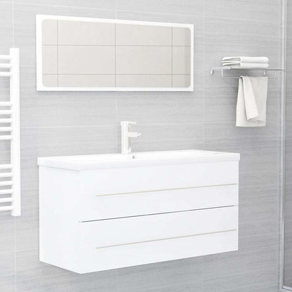 2 Piece Bathroom Furniture Set Engineered Wood