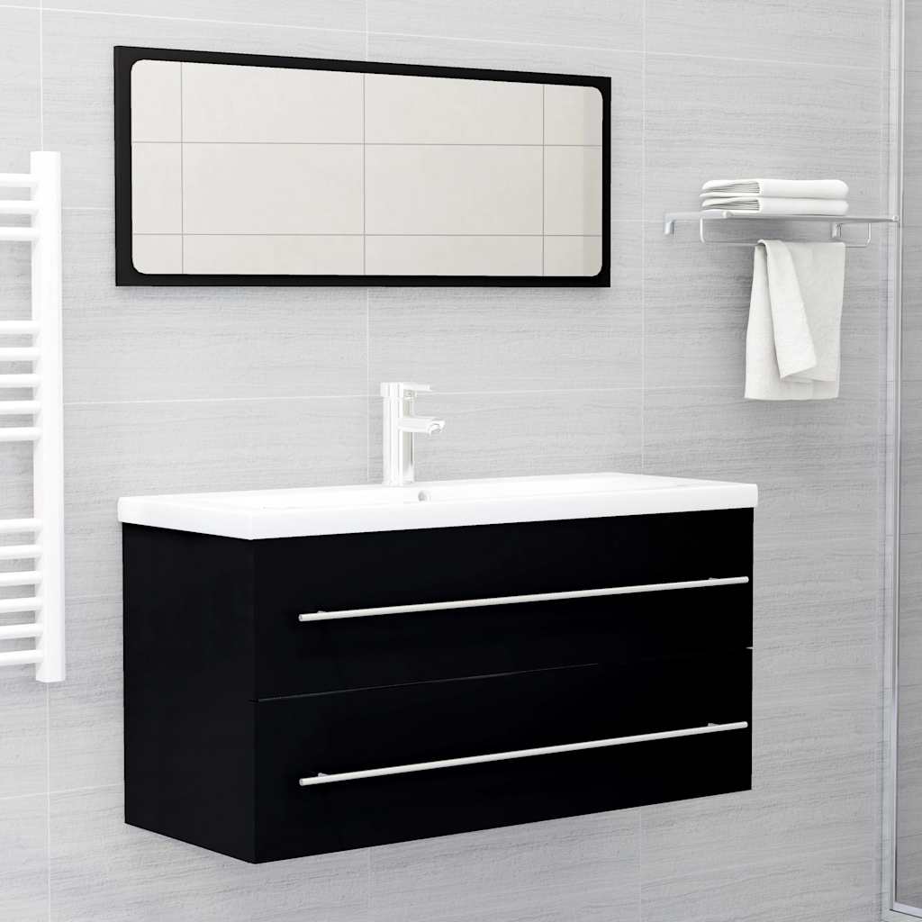 2 Piece Bathroom Furniture Set Engineered Wood