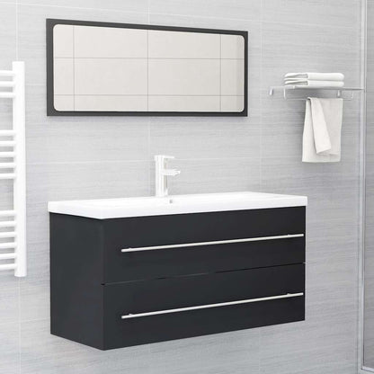 2 Piece Bathroom Furniture Set Engineered Wood