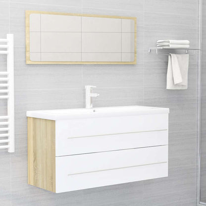 2 Piece Bathroom Furniture Set Engineered Wood