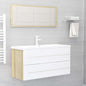 2 Piece Bathroom Furniture Set Engineered Wood