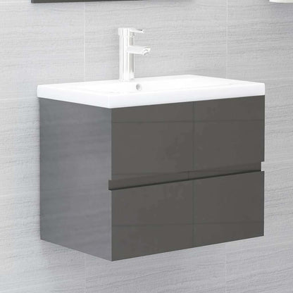 2 Piece Bathroom Furniture Set Engineered Wood