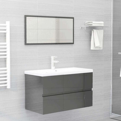 2 Piece Bathroom Furniture Set Engineered Wood