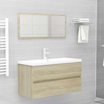 2 Piece Bathroom Furniture Set Engineered Wood