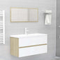 2 Piece Bathroom Furniture Set Engineered Wood