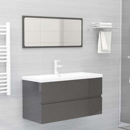 2 Piece Bathroom Furniture Set Engineered Wood