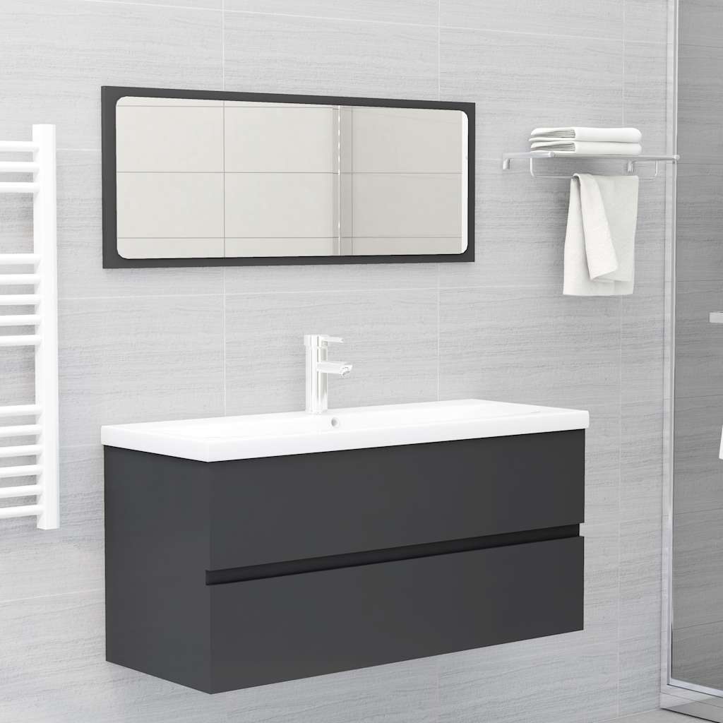 2 Piece Bathroom Furniture Set Engineered Wood