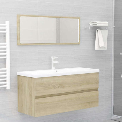 2 Piece Bathroom Furniture Set Engineered Wood