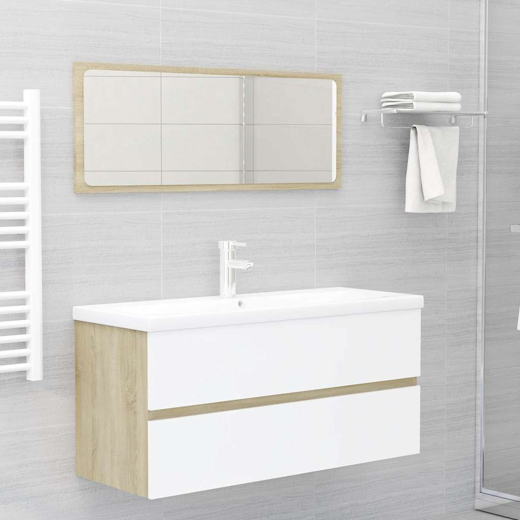 2 Piece Bathroom Furniture Set Engineered Wood