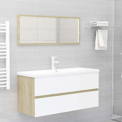 2 Piece Bathroom Furniture Set Engineered Wood