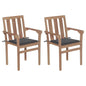 Garden Chairs 2 Pcs With Cushions Solid Teak Wood