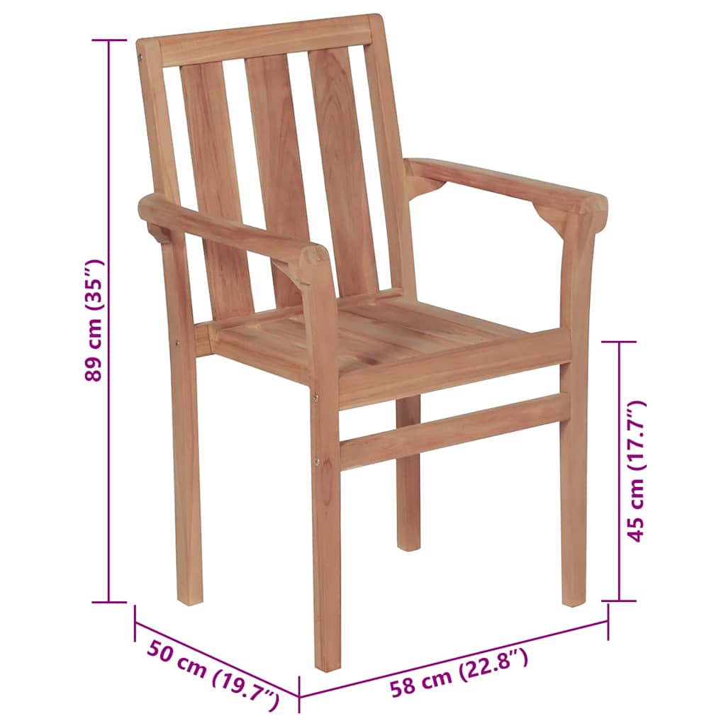 Garden Chairs 2 Pcs With Cushions Solid Teak Wood