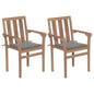 Garden Chairs 2 Pcs With Cushions Solid Teak Wood